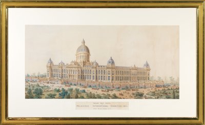 Second Prize Design, Melbourne International Exhibition Building by Lloyd Tayler